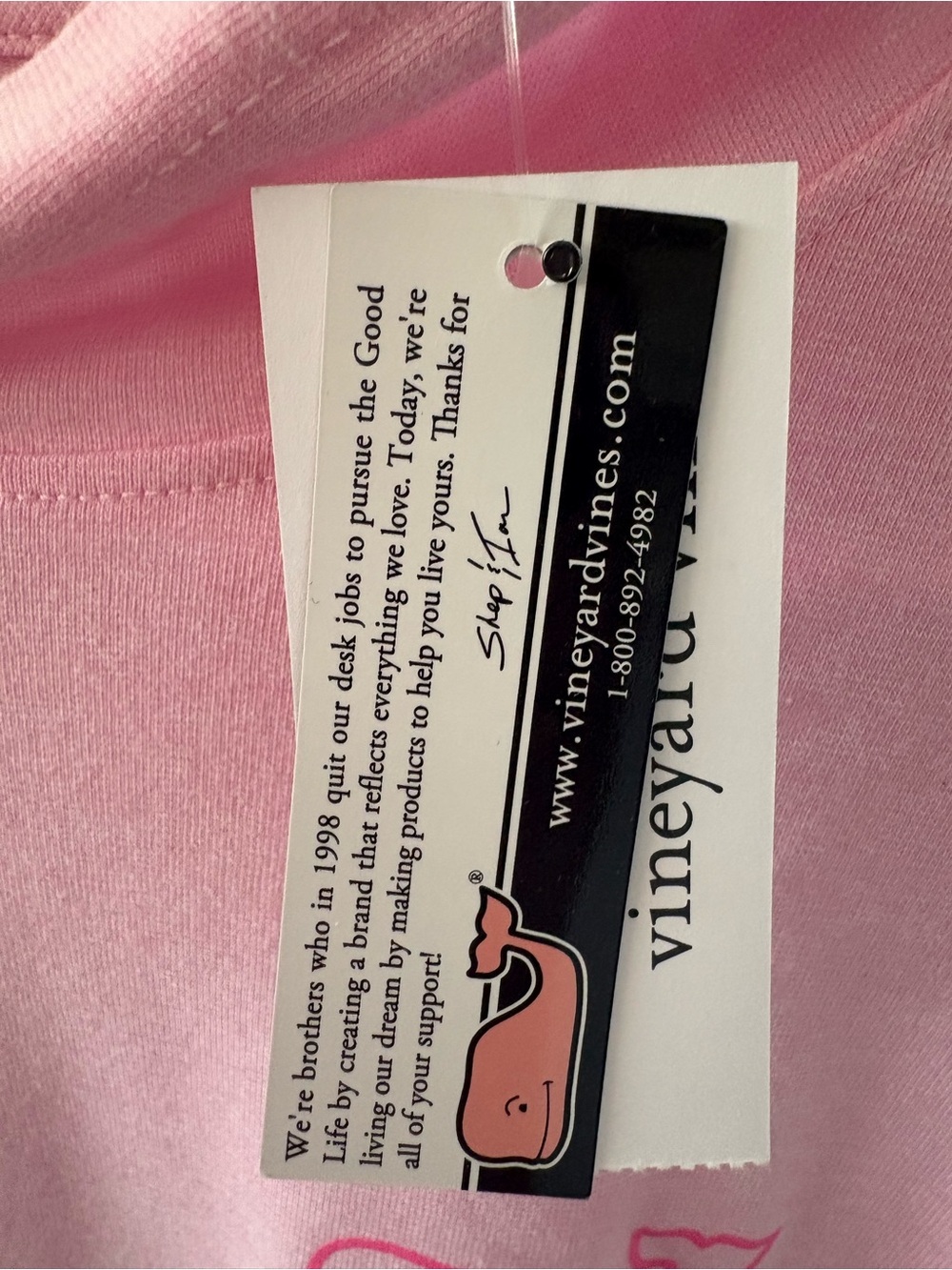 Vineyard Vines Light Pink Long Sleeve Tee with Whale Logo - Picture 4 of 8